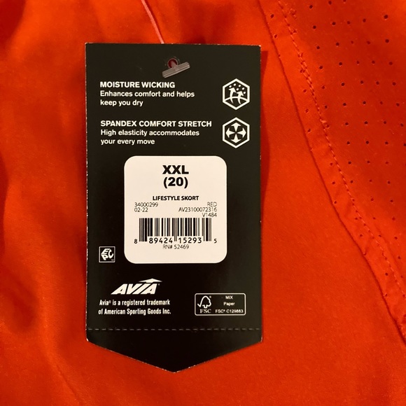 Avia bright red pullon skort - Picture 5 of 5